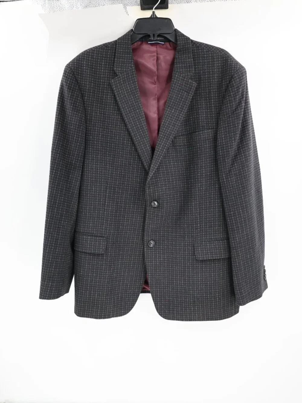 Tommy Hilfiger Sport Coat Men's 44R Wool Blend check flannel Tweed Two Button